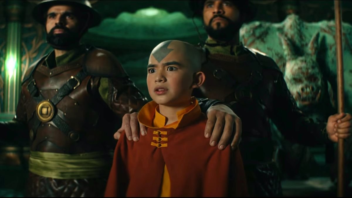 Avatar the Last Airbender Flopsie the goat gorilla statues in King Bumi's live-action room