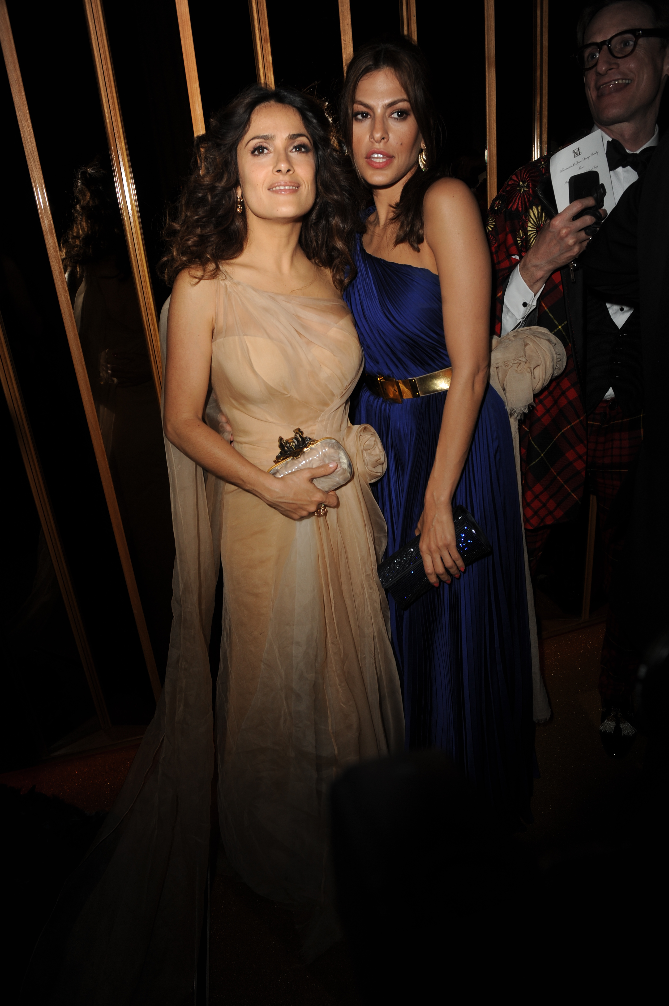 Salma pictured with Eva Mendes at the 2011 Met Gala