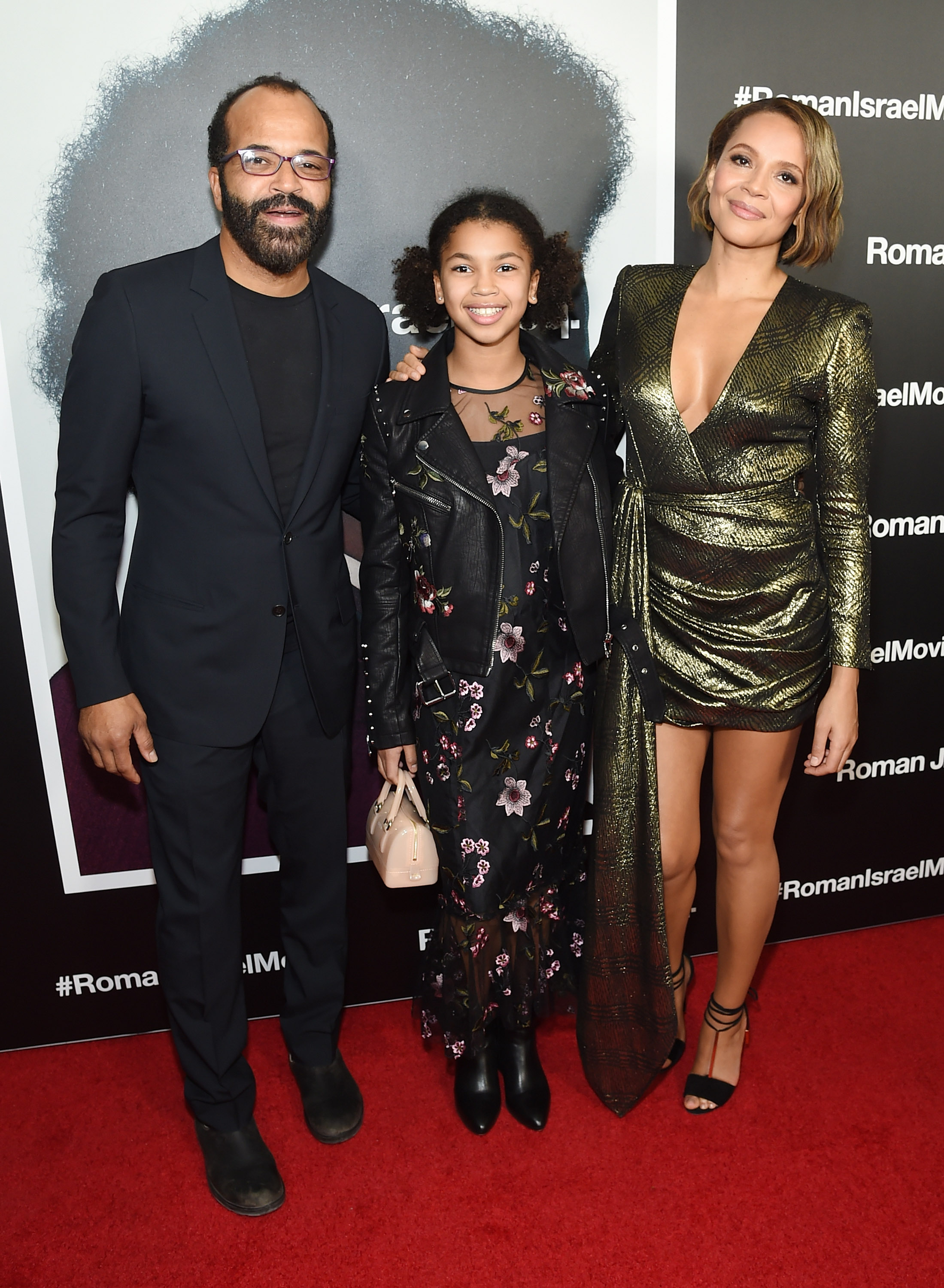 Jeffrey Wright, Juno Wright, and Carmen Ejogo attend the screening of Roman J. Israel, Esq. at Henry R. Luce Auditorium at Brookfield Place on November 20, 2017 in New York City