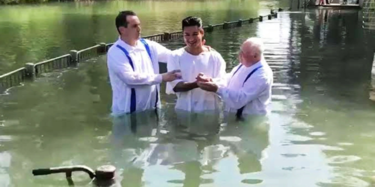 Mario Lopez baptism in the Jordan River