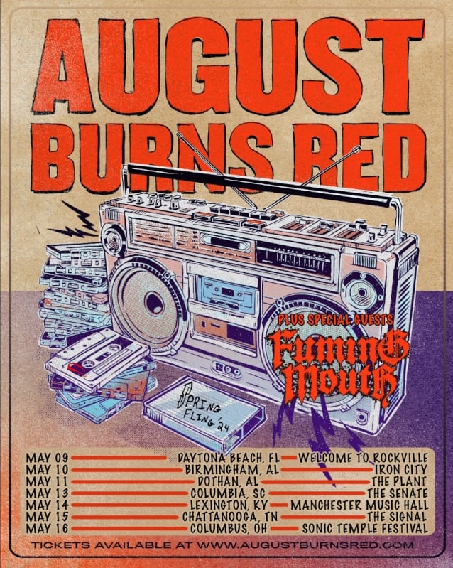 AUGUST BURNS RED Announces 'Spring Fling' 2024 Tour
