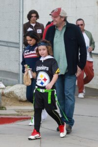 Blake Shelton was seen supporting Gwen Stefani's 9-year-old son Apollo at his flag football game