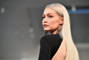 Gigi Hadid walks the runway at the Ralph Lauren Fall 2022 Collection show at the Museum of Modern Art on March 22, 2022, in New York City