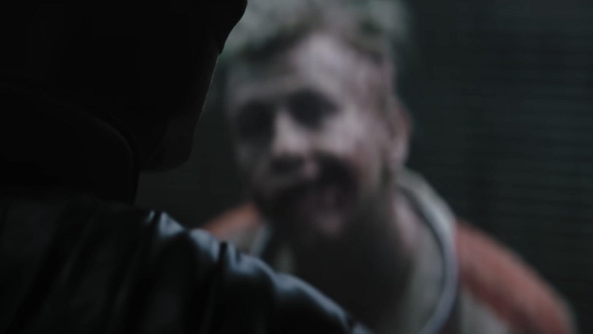Barry Keoghan as the Joker in a blurry deleted scene from The Batman.