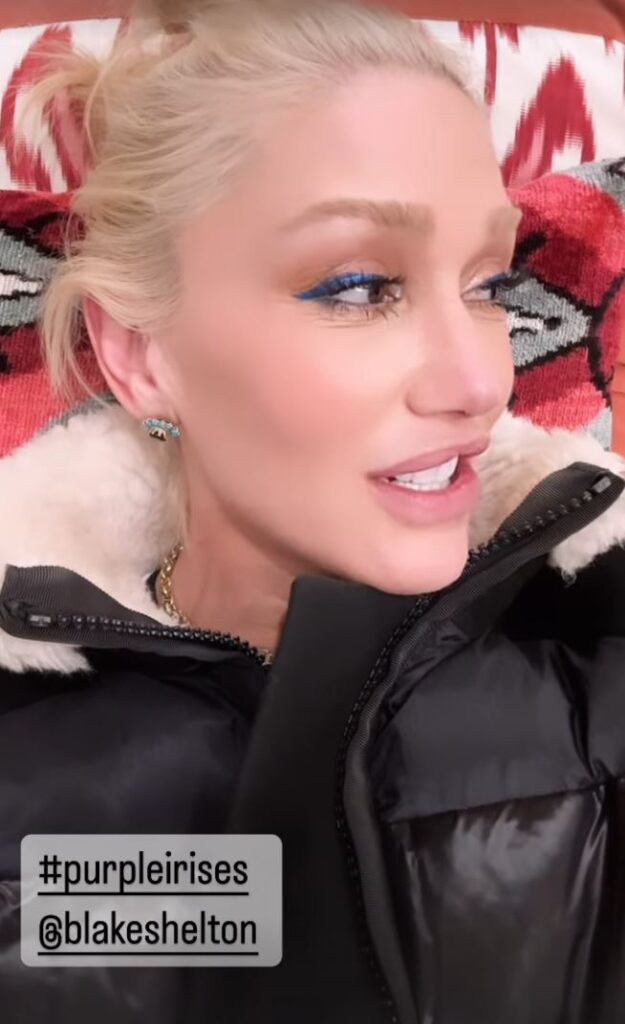 Gwen Stefani shared a video of her waiting for Blake Shelton's response while informing him their new love song would be released in one hour