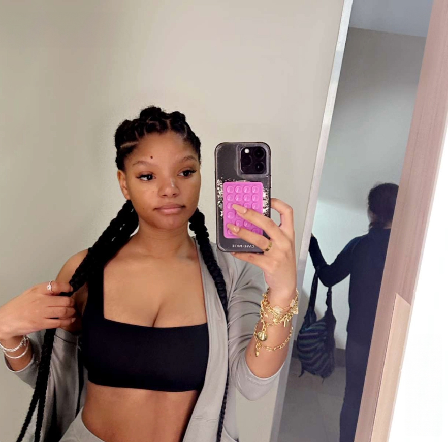 Halle Bailey showed off her fit figure in a sports bra during a morning trip to the gym