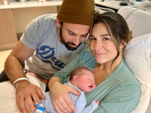 Jessie James Decker and Eric Decker with baby