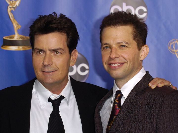 Charlie Sheen and Jon Cryer at the Primetime Emmy Awards in 2004.