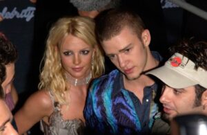 Britney Spears and Justin Timberlake at a party for the launch of NSYNC's "Celebrity" in 2001