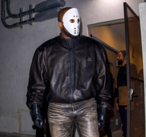 Kanye wore a hockey goalie mask during a public appearance