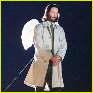 Keanu Reeves Wears Angel Wings While Filming 'Good Fortune' in L.A.