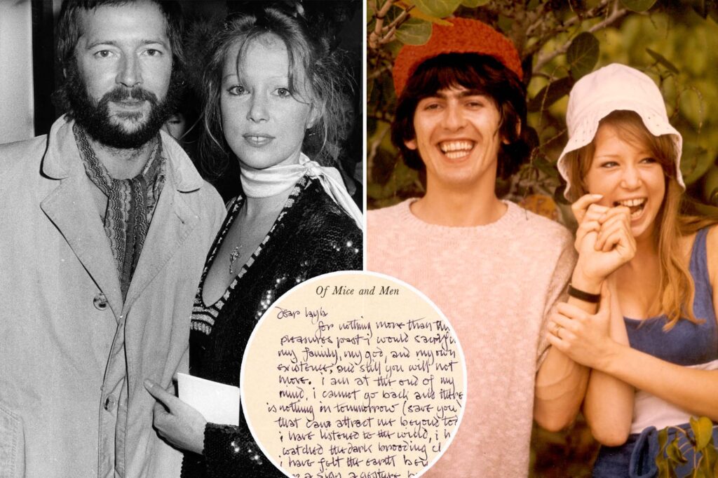 'Layla' muse Pattie Boyd selling letters Eric Clapton wrote to steal her from George Harrison