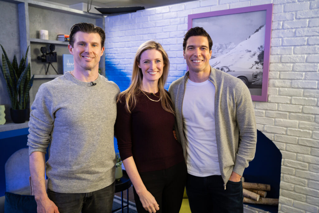 (L-R) Matt Reeve, Alexandra Reeve Givens, and Will Reeve at the IndieWire Sundance Studio, Presented by Dropbox, on January 20, 2024, in Park City, Utah
