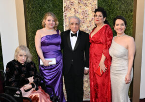 Helen Morris, Francesca Scorsese, Martin Scorsese, Cathy Scorsese, and Domenica Cameron-Scorsese at the 81st Golden Globe Awards held at the Beverly Hilton Hotel on January 7, 2024, in Beverly Hills, California