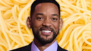 Will Smith over spaghetti background