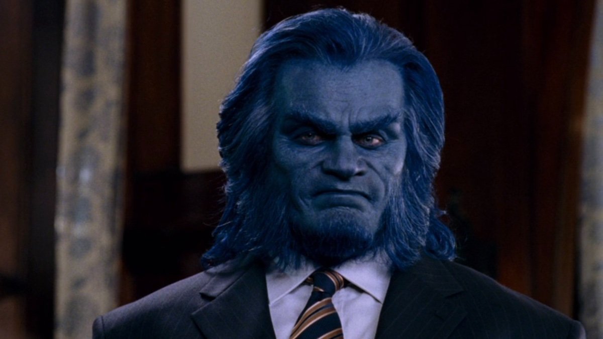 Kelsey Grammer's blue skinned and blue-haired Dr. Hank McCoy, aka Beast, from the X-Men movies