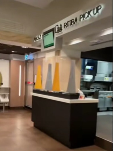 Even a usually bustling McDonald's restaurant was completely empty