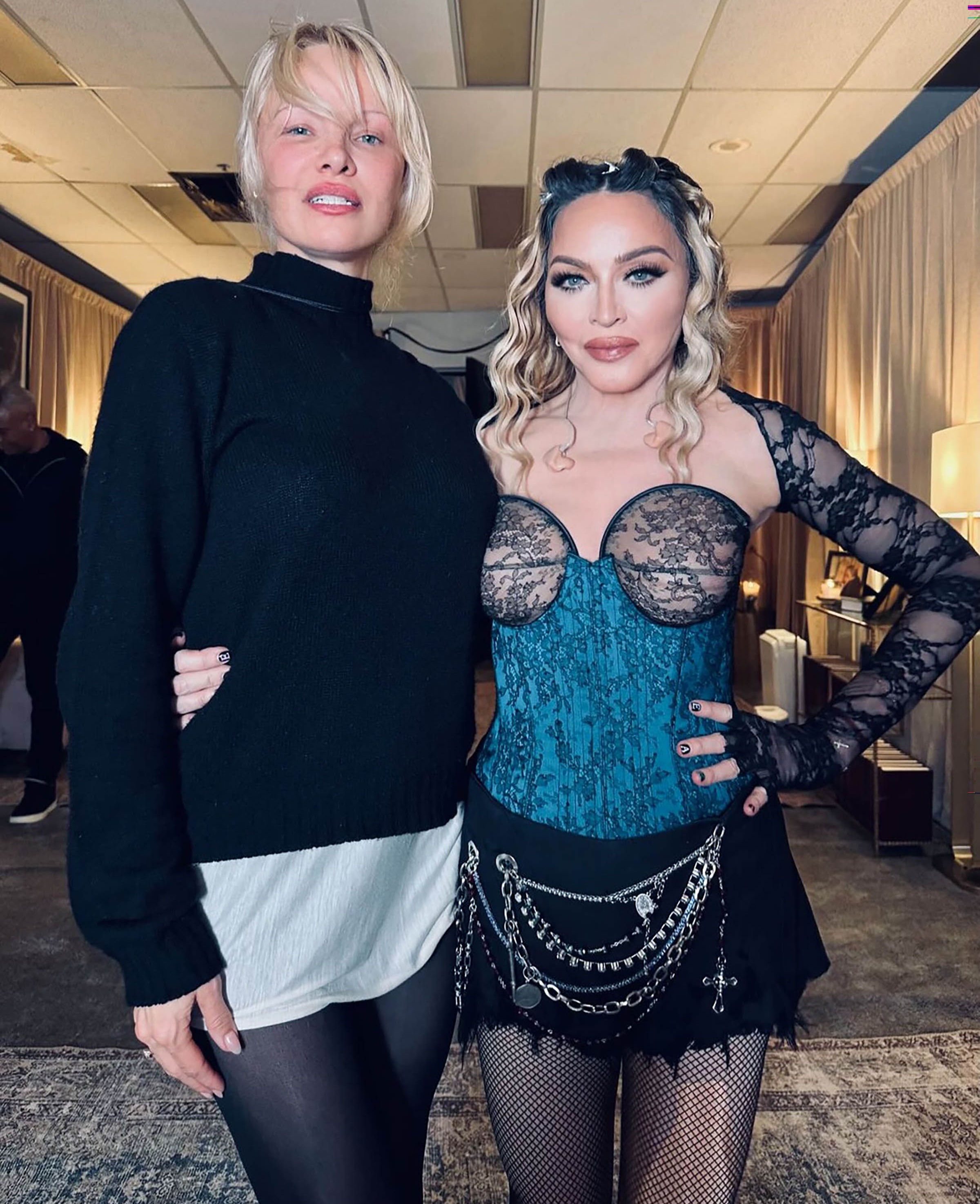 Pam and Madonna were pictured backstage after pairing up to judge dancers performing to the 1990 hit at a concert