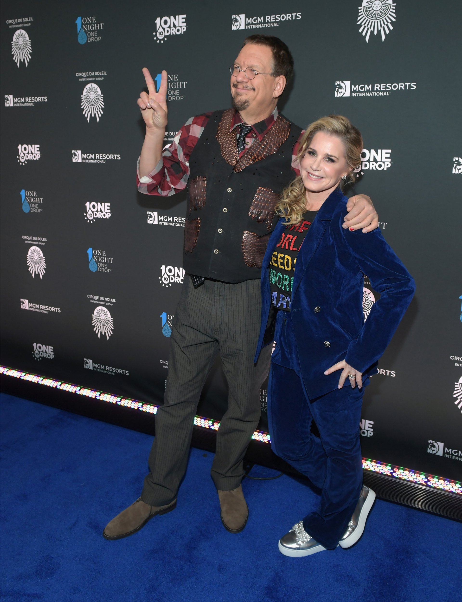 Penn Jillette and Emily Zolten at Mandalay Bay Resort and Casino on March 2, 2018, in Las Vegas, Nevada
