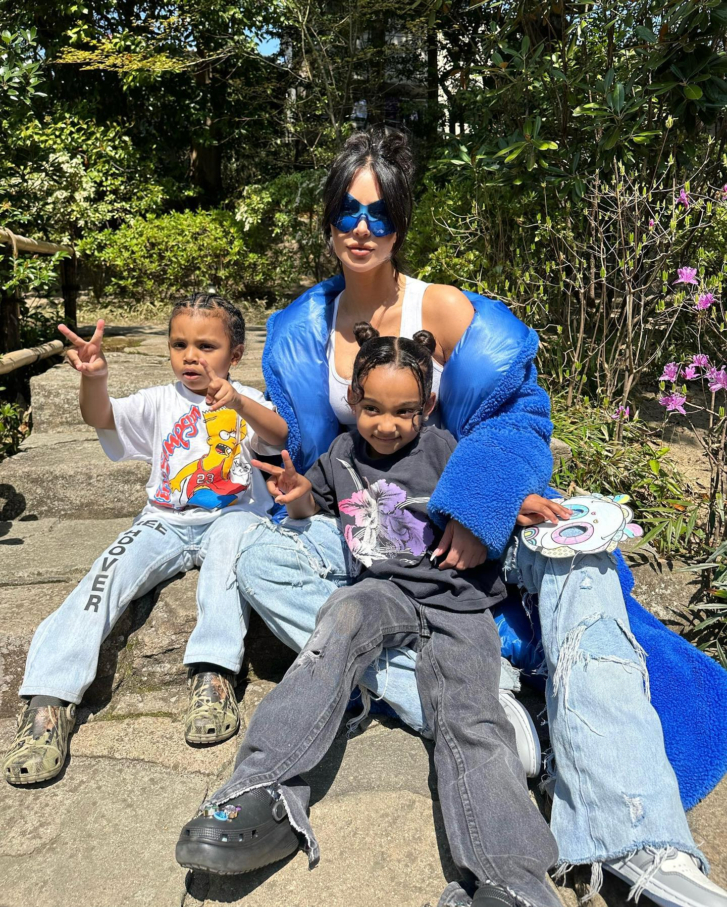 Kim and Kanye share four kids: North, Saint, Chicago (pictured), and Psalm (pictured)