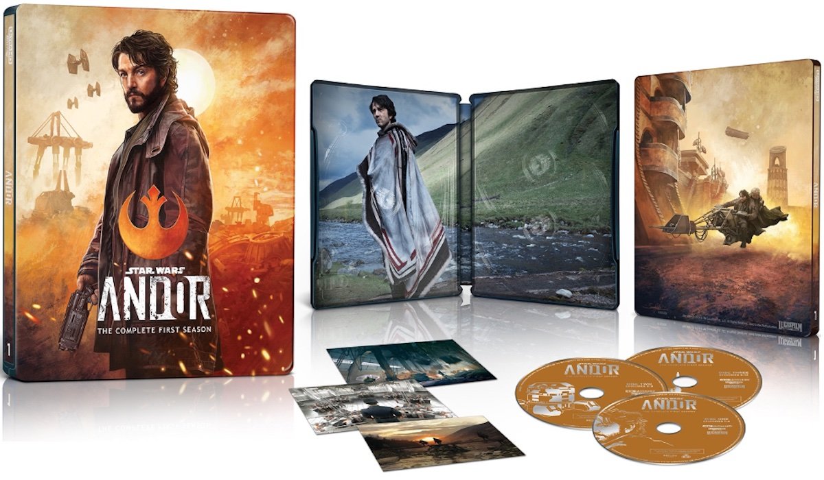 The Andor season one Steelbook fully open and on display