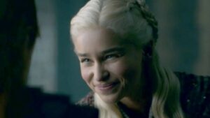 daenerys smiles meanly on Game of Thrones, for Max password sharing crackdown article