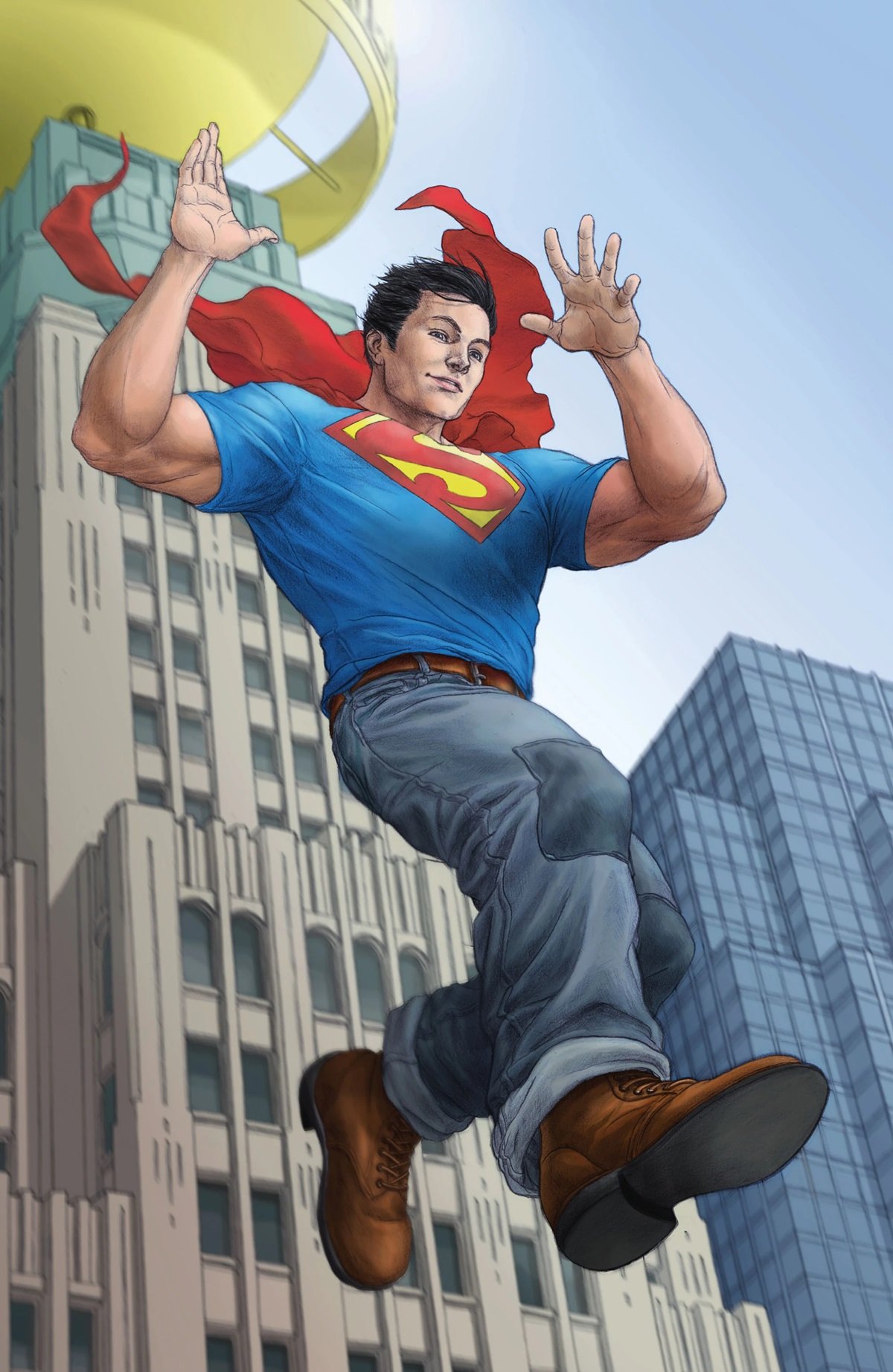 The young New 52 era Superman from Action Comics (2011). Art by Michael Choi.