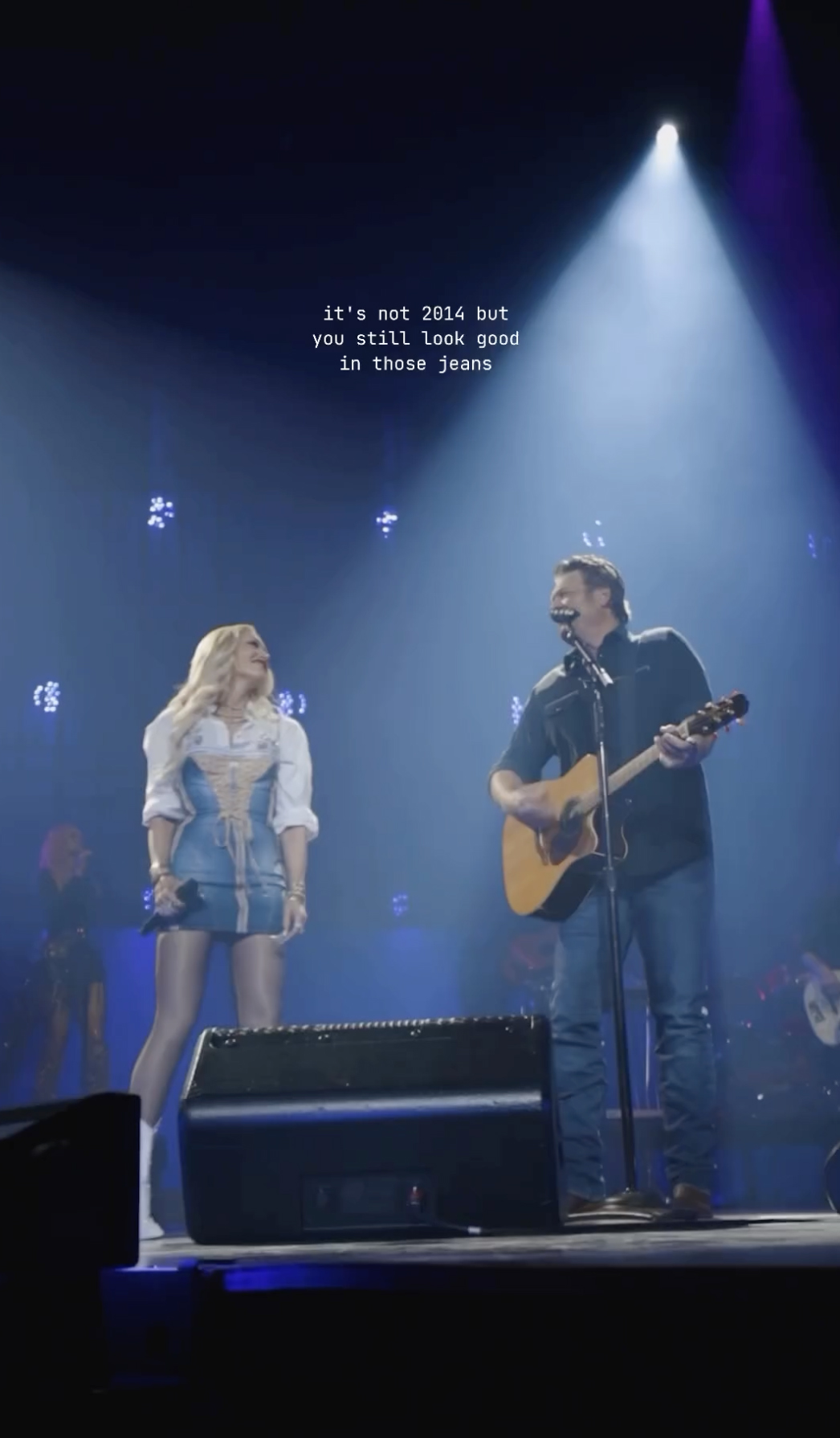 Blake and Gwen performed their song, Purple Irises, in front of the audience