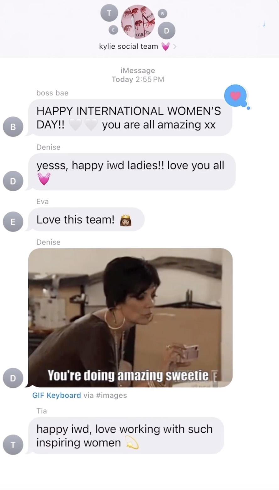 In an Instagram post, Kylie and her social media team celebrated International Women's Day