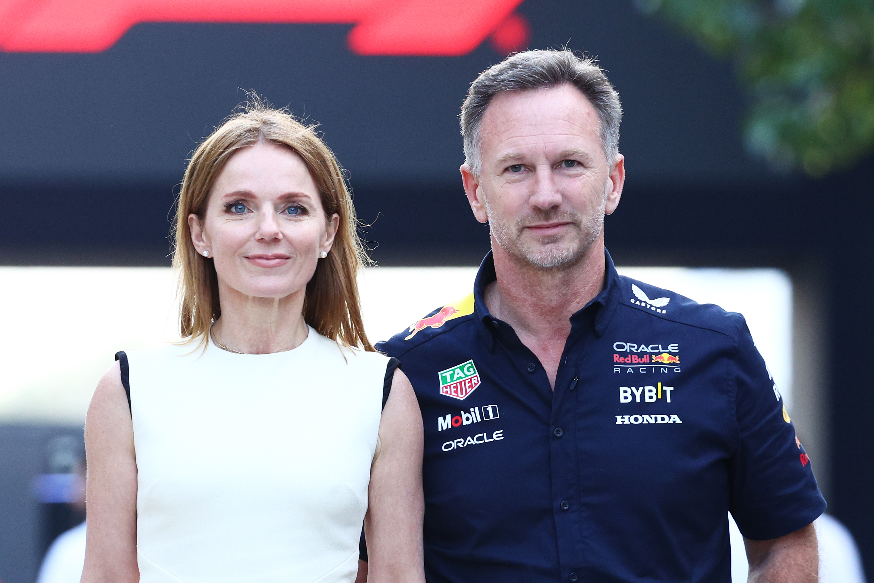 Geri with husband Horner - whose seedy messages were leaked online