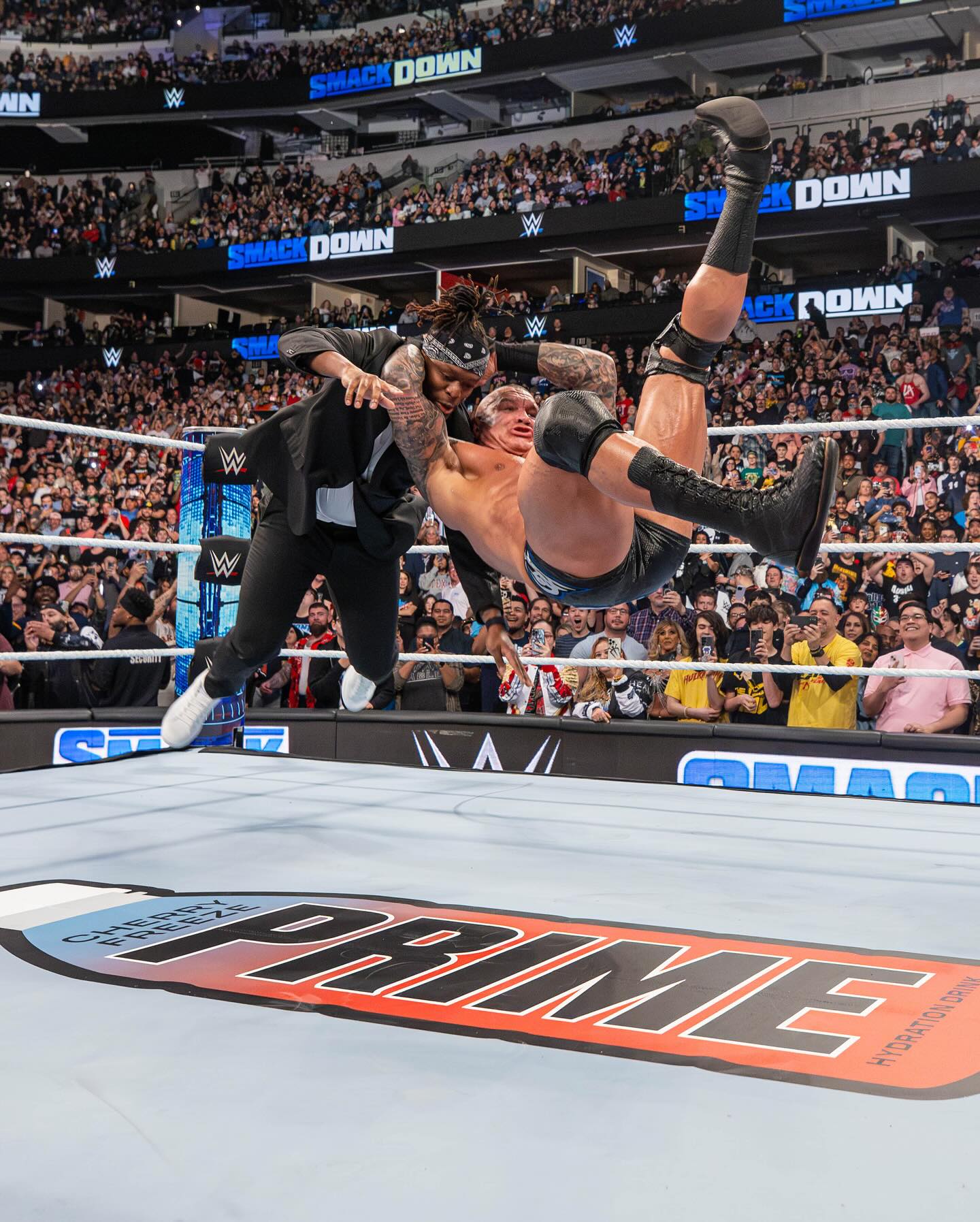 Orton RKO'd KSI just inches away from his PRIME logo after Paul ran away