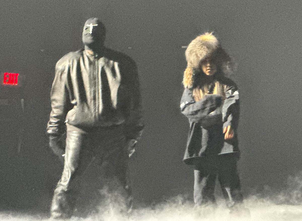 Kanye West is joined on stage by North West in February 2024