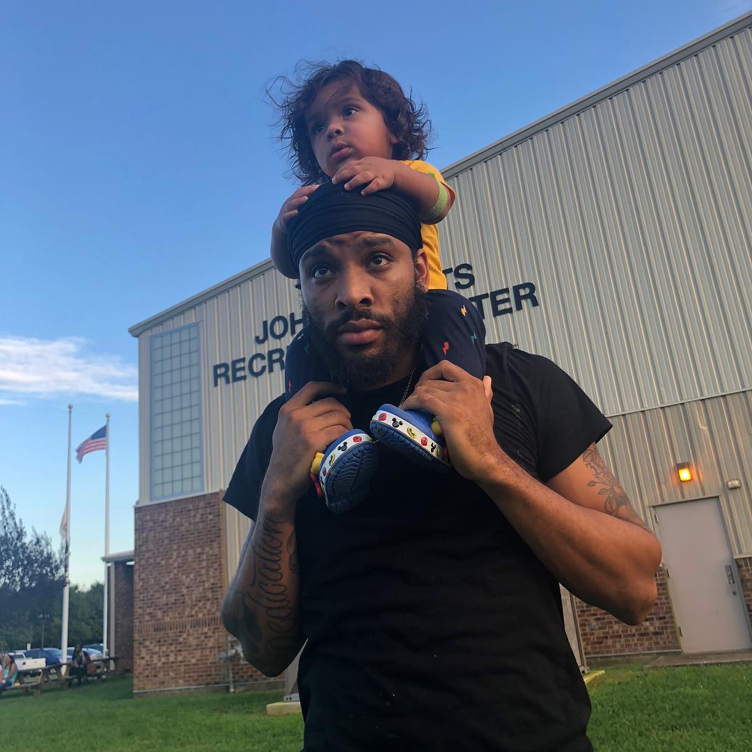 Chris Lopez, another one of Kailyn's baby daddies, carries their son Lux in a sweet photo