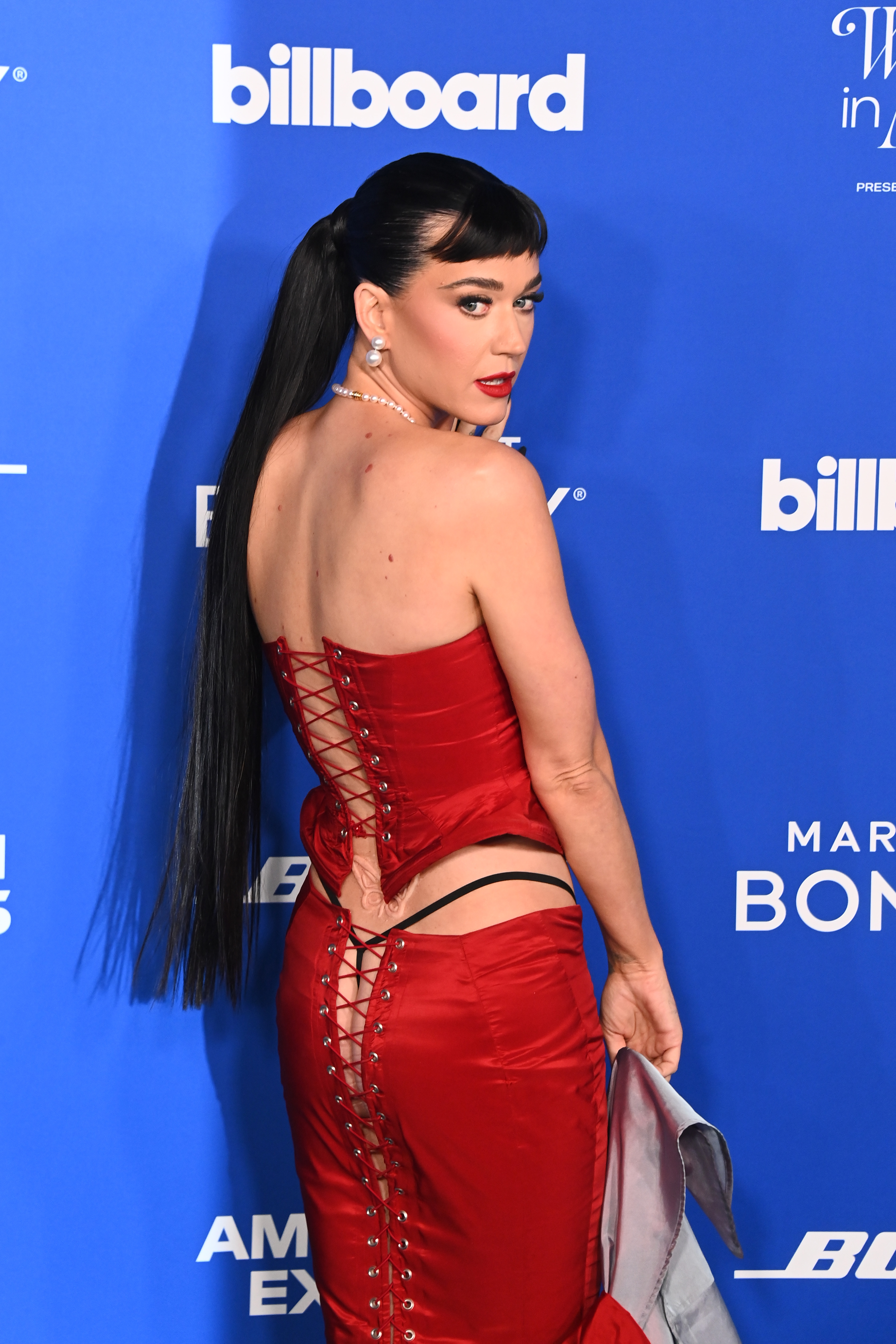 Katy raised pregnancy speculation after fans noticed her stomach in the NSFW two-piece she wore to Billboard's Women in Music event on Wednesday