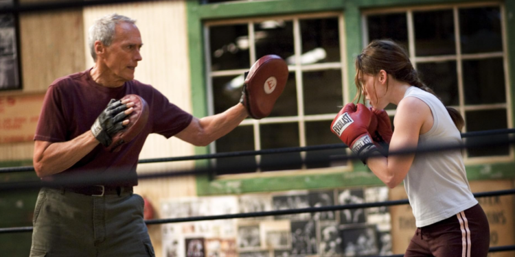 Clint Eastwood and Hilary Swank in Million Dollar Baby (2004)