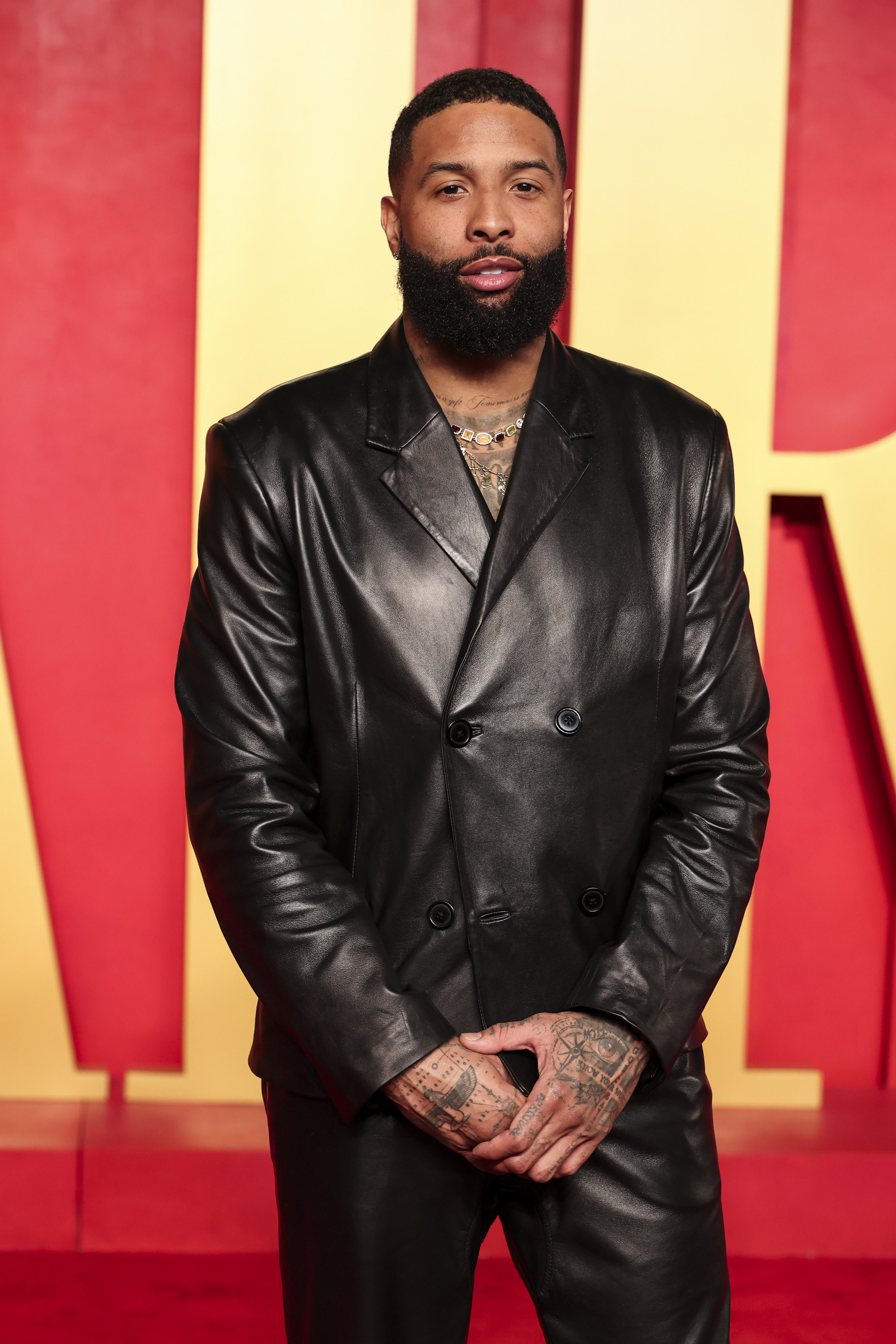 Odell was spotted wearing a similar suit to Kanye West when he attended the same party