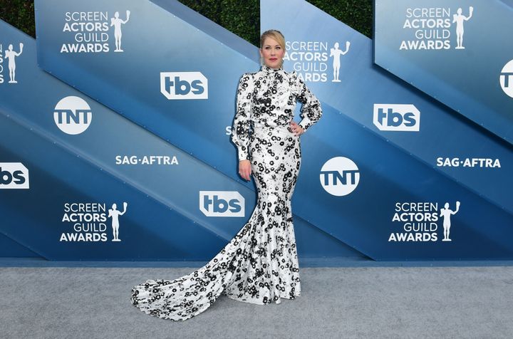 Christina Applegate arrives for the Screen Actors Guild Awards in 2020, a year before announcing her diagnosis of multiple sclerosis.