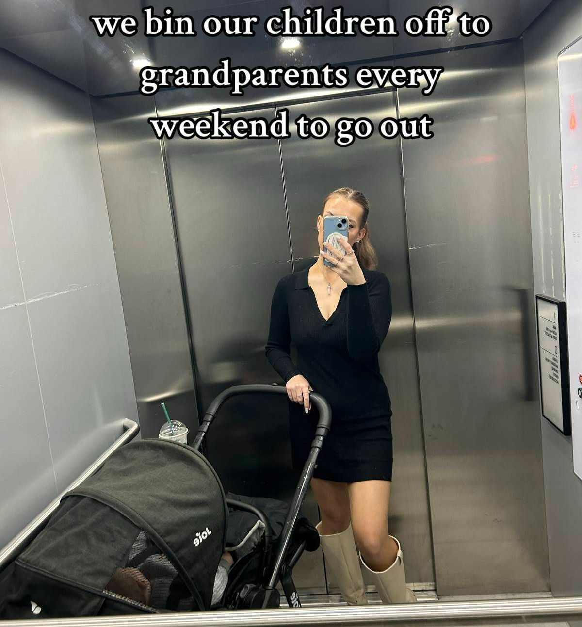 She claimed that people often assume that she 'bins' her son with his grandparents to go out 'every weekend'