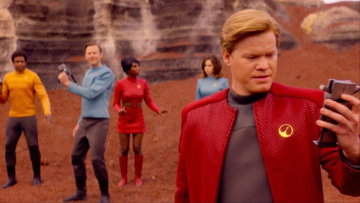 Jesse Plemons as the crew of the USS Callister in Black Mirror.