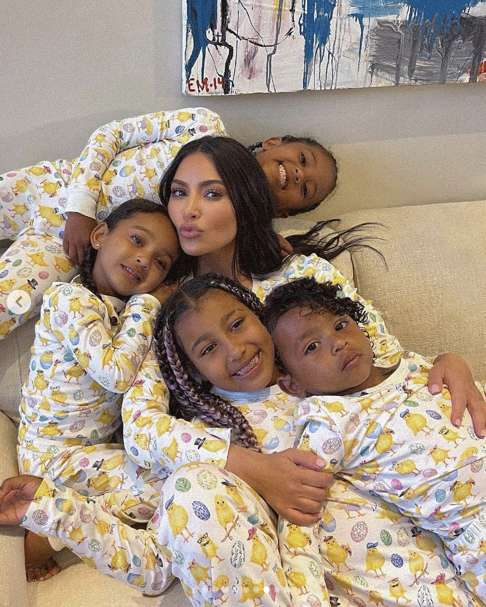 Kim has four children with her ex-husband Kanye West