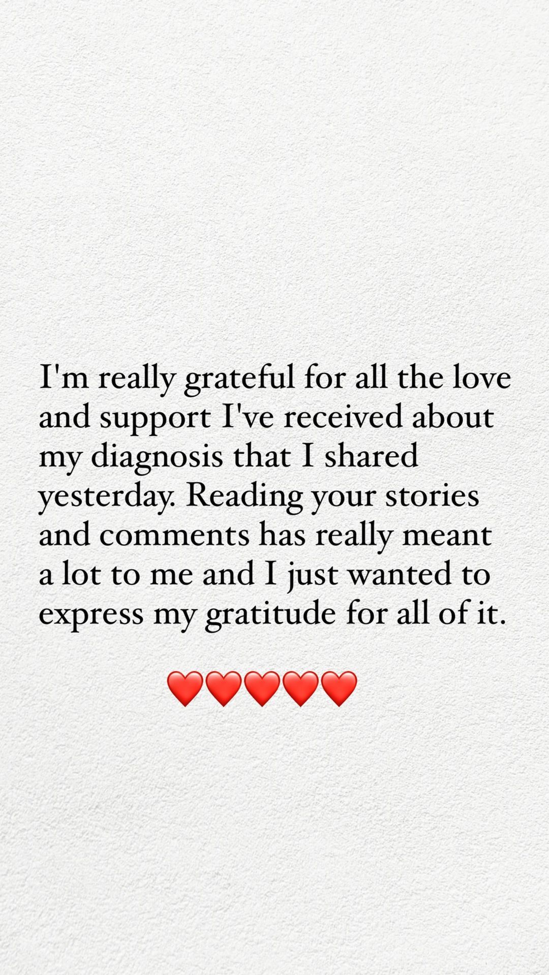 The actress shared a post on her Instagram Stories to show gratitude for her followers sharing their own stories