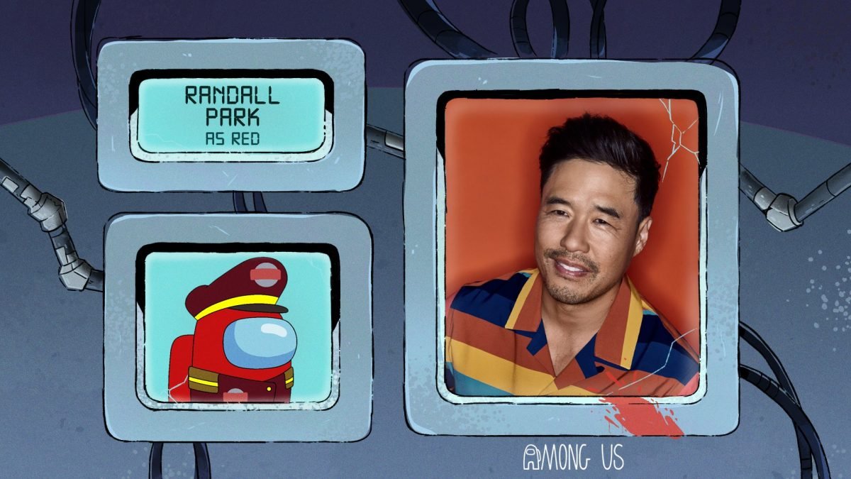 An image from Among Us animated series voice cast announcement revealing Randall Park as Red