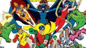 The cover art for New Teen Titans #1 by George Perez.