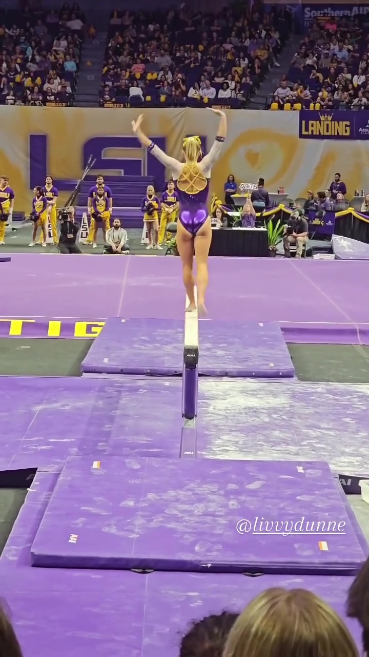 The LSU senior, 21, scored a perfect 10 from one judge