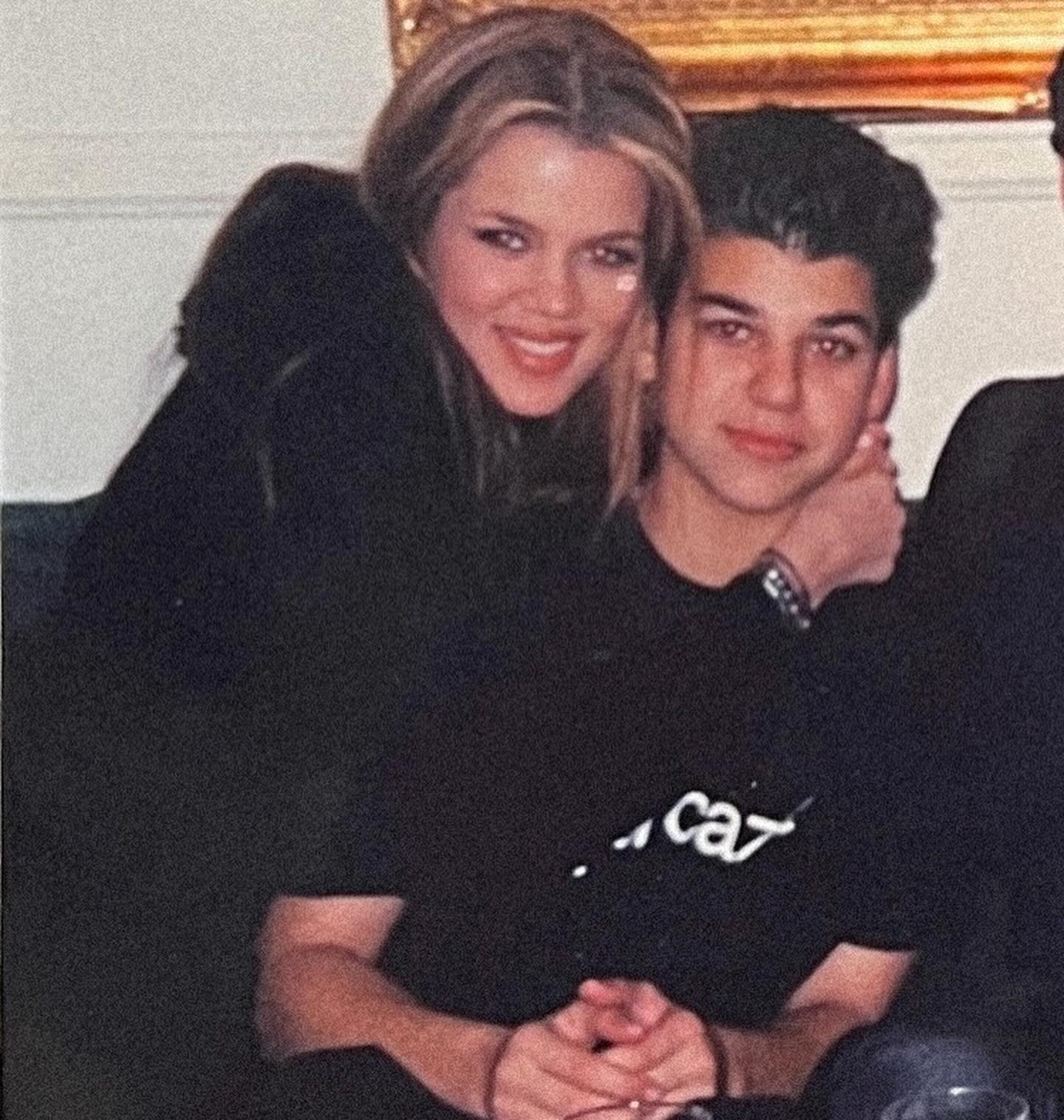 Khloe wrapped her arms around Rob in one of her throwback photos