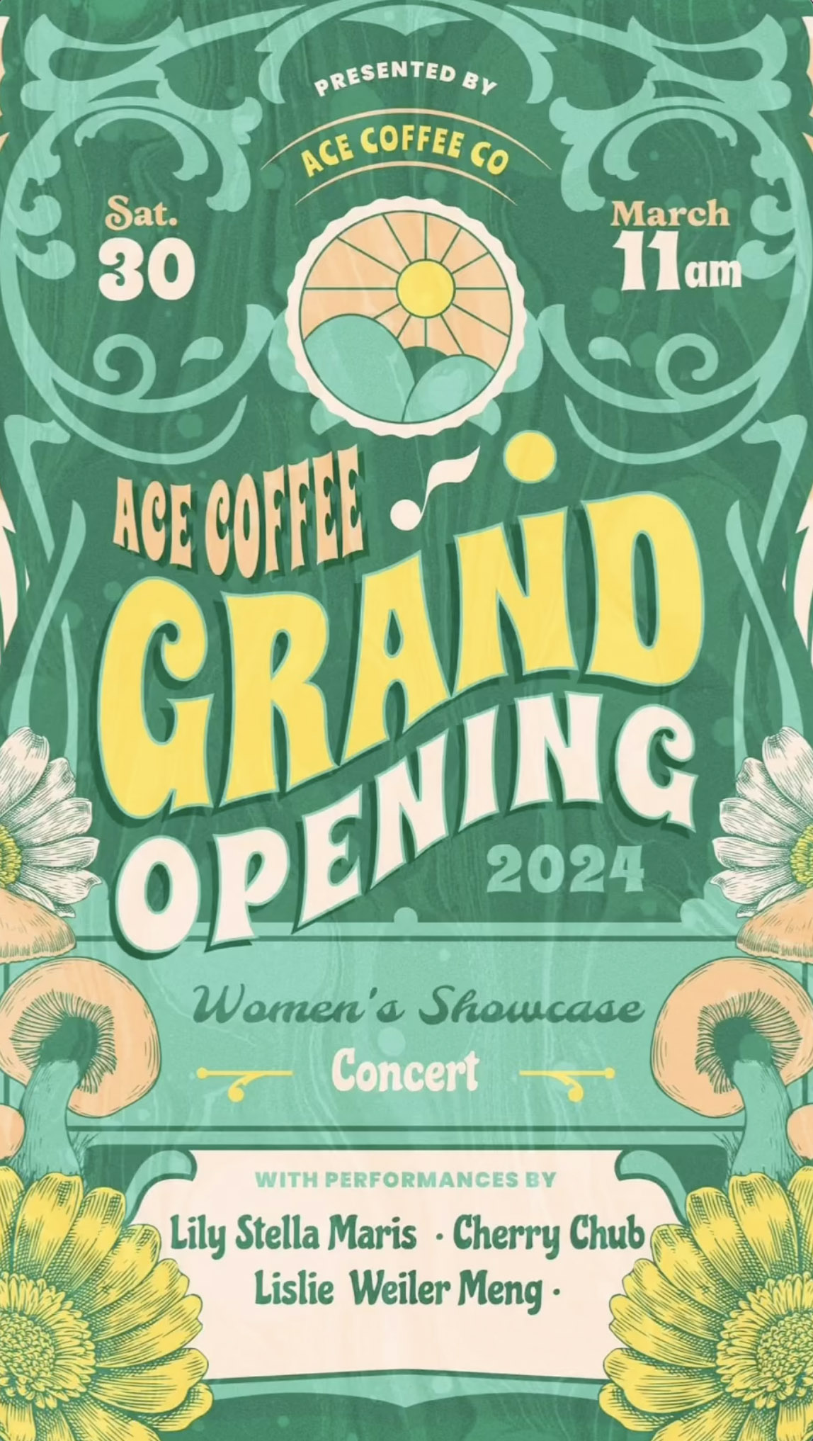 Leticia will hold the grand opening of Ace Coffee Cafe on March 30