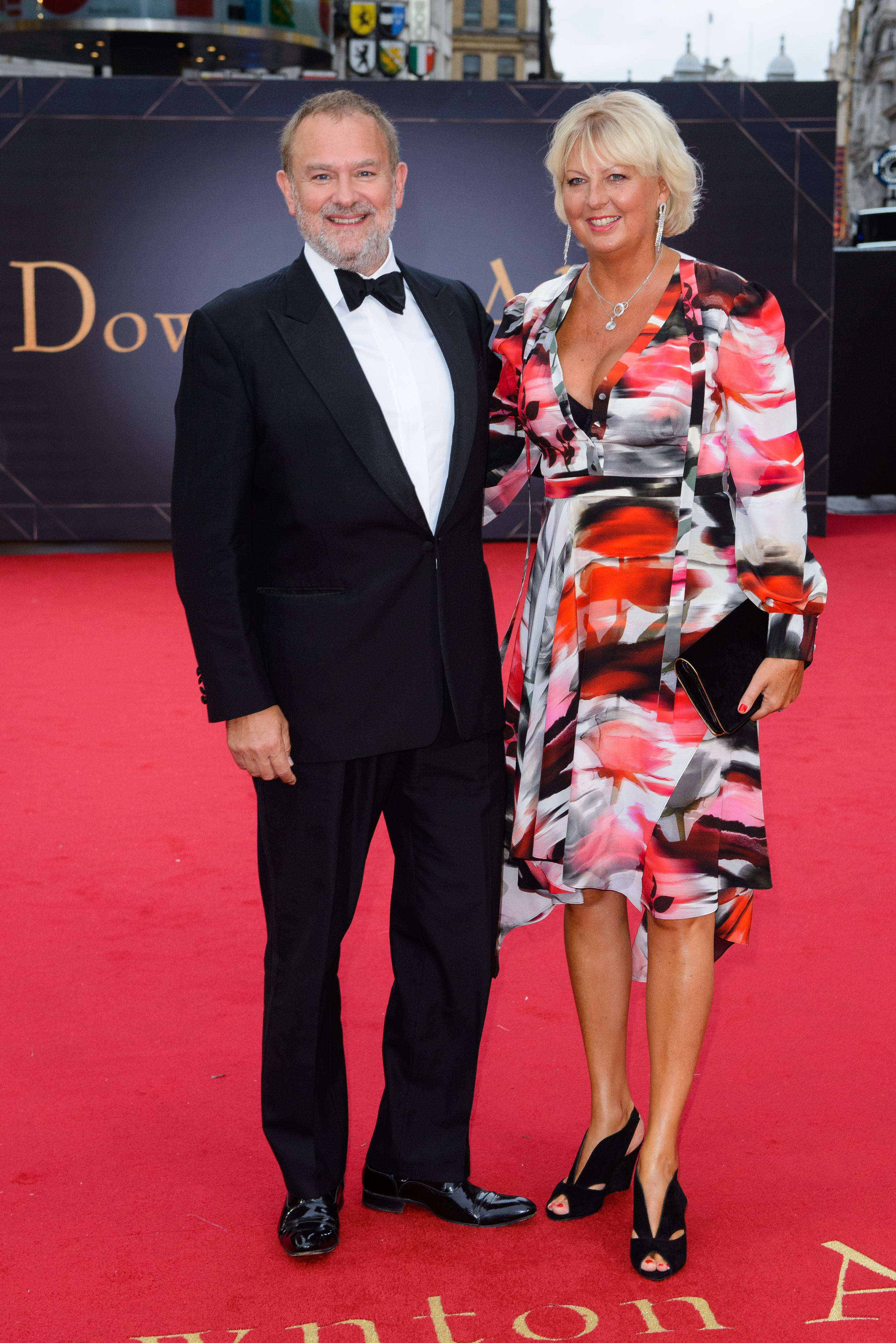 Hugh with with now ex-wife Lulu Williams at a 2019 premiere