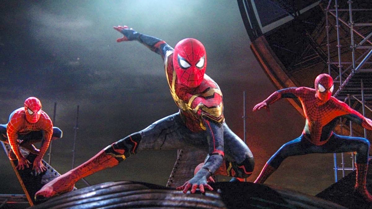 The three different live-action Spider-Mans in Spider-Man: No Way Home.