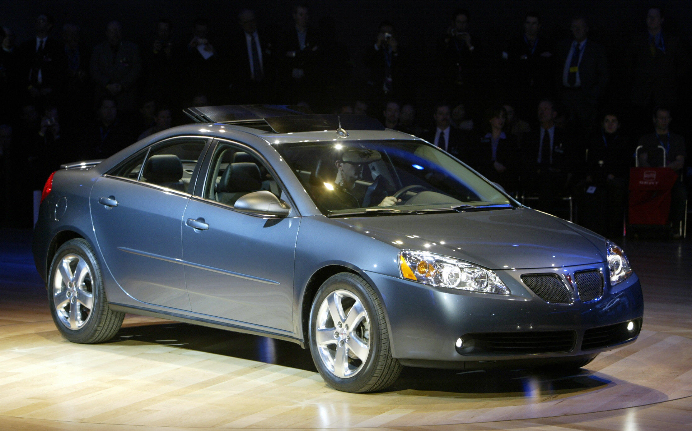 The 2005 Pontiac G6 was shown in 2004 at the North American International Auto Show at Cobo Hall in Detroit, Michigan