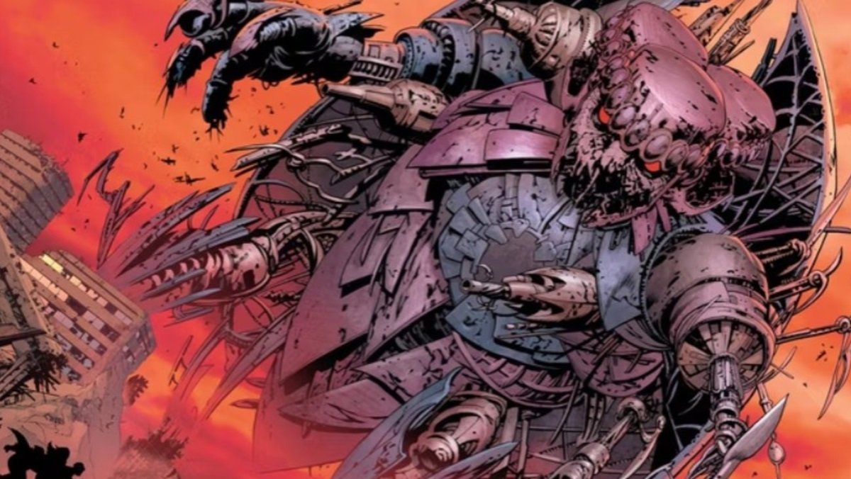 The wild Sentinel decimates the mutant island of Genosha in New X-Men #114.